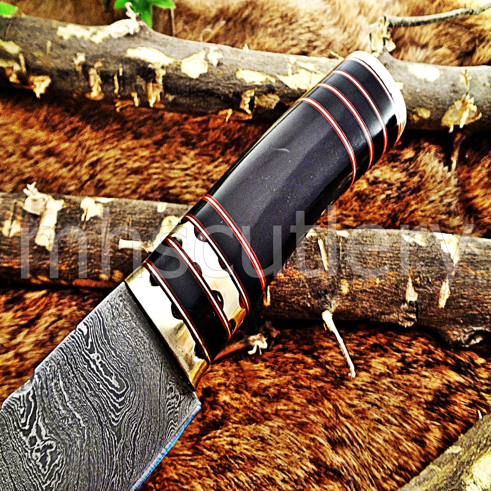 Hand Forged Damascus Steel Skinner Hunting Knife | mhscutlery