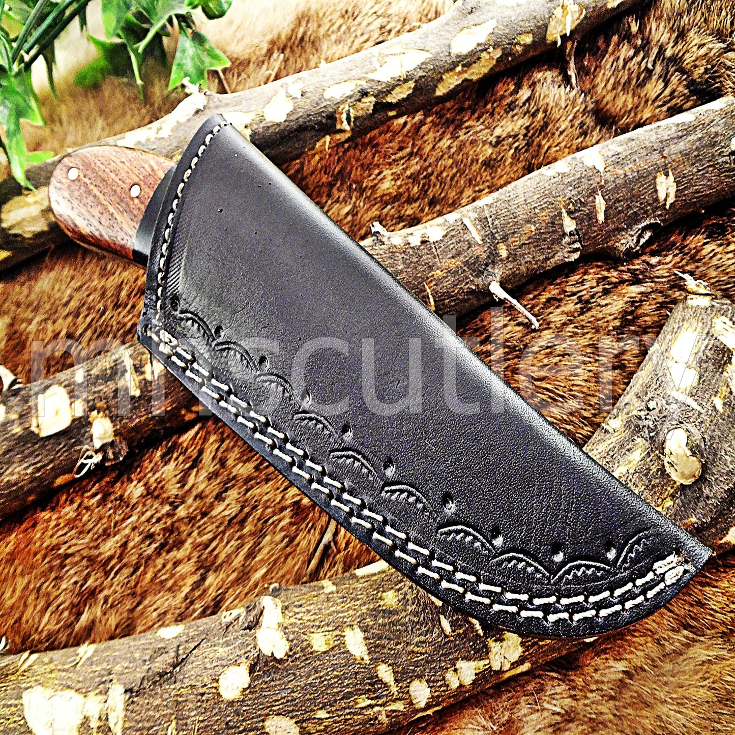 Custom Made Damascus Steel Fancy Hunter Skinning Knife | mhscutlery
