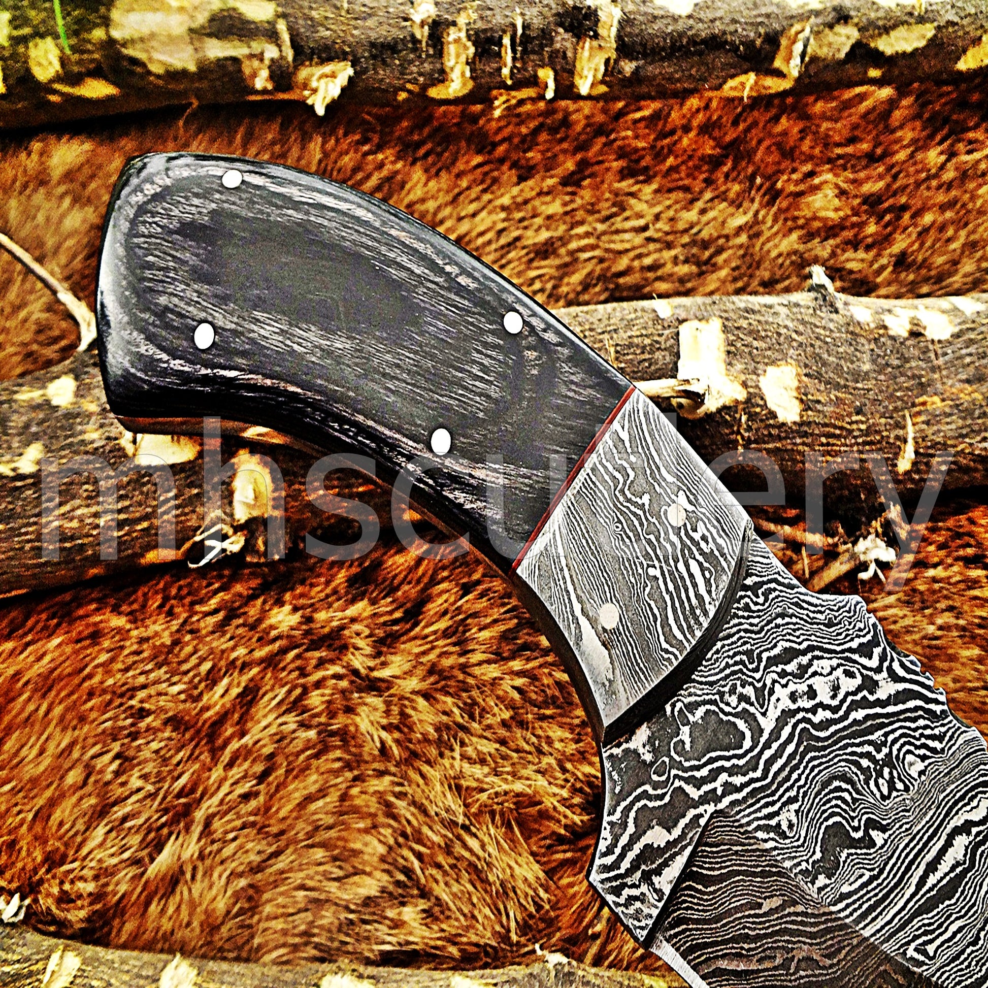 Damascus Steel Mini Hunter Skinner Knife | mhscutlery