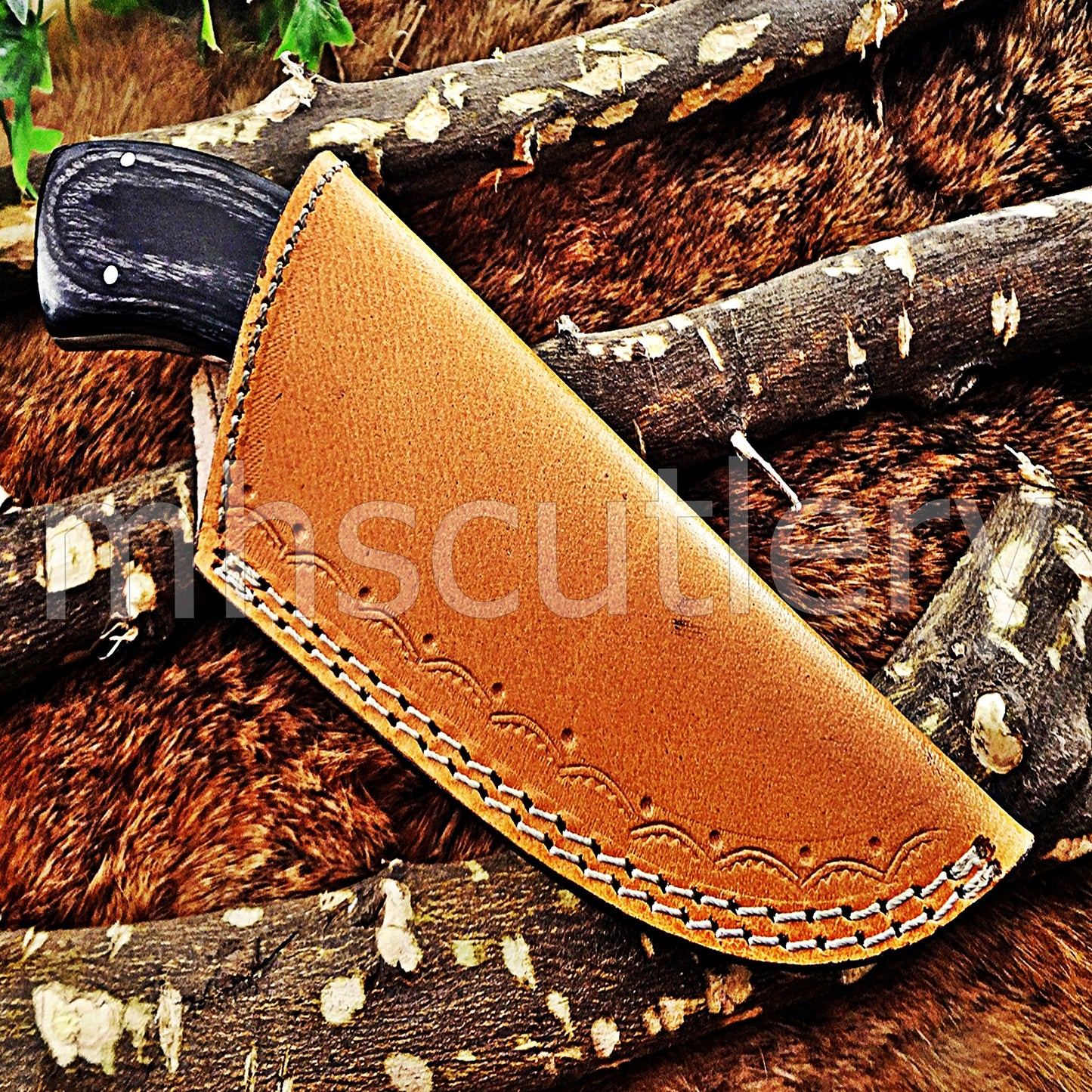 Custom Made Damascus Steel Mini Hunter Skinning Knife / Pakka Wood Handle | mhscutlery
