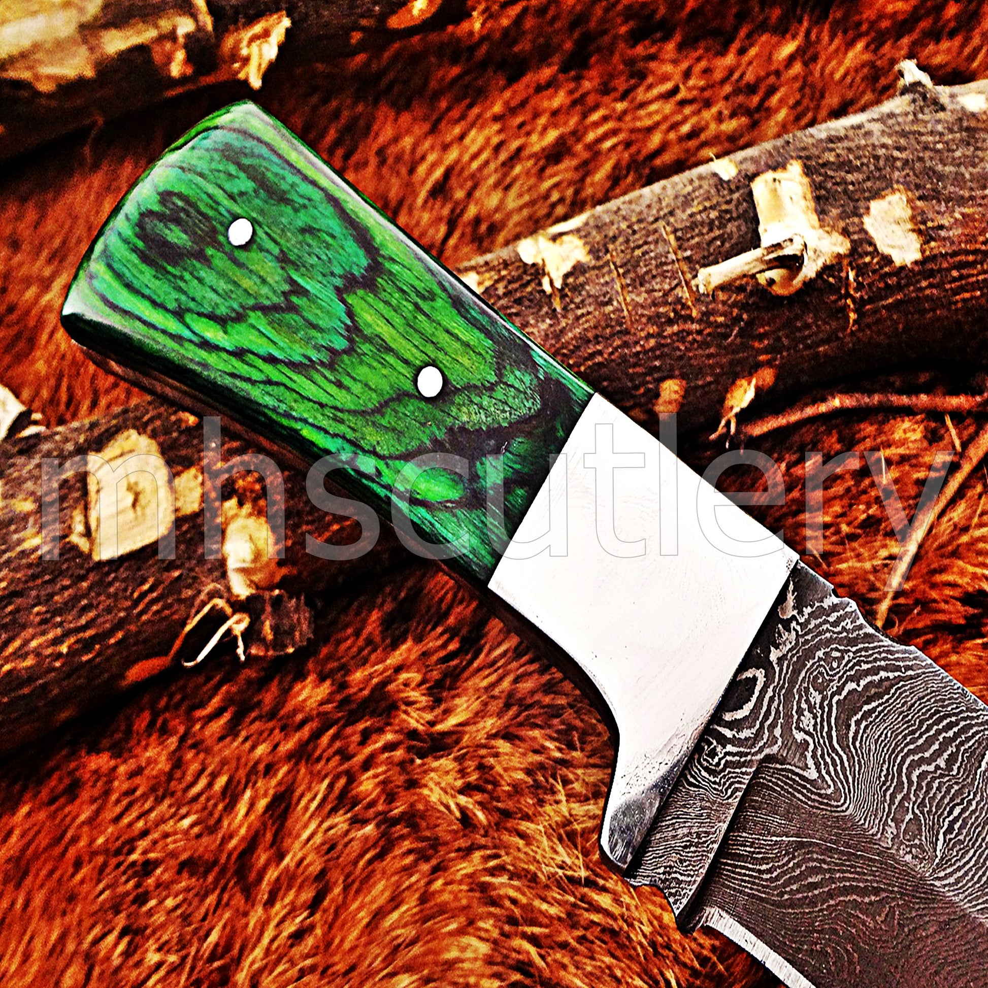 Hand Forged Damascus Steel Mini Gut Hook Skinner Hunting Knife | mhscutlery