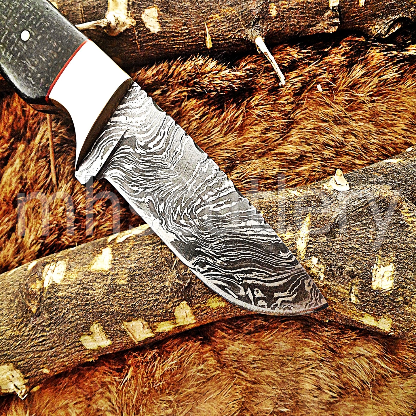 Handmade Damascus Steel Micarta Skinner Knife | mhscutlery