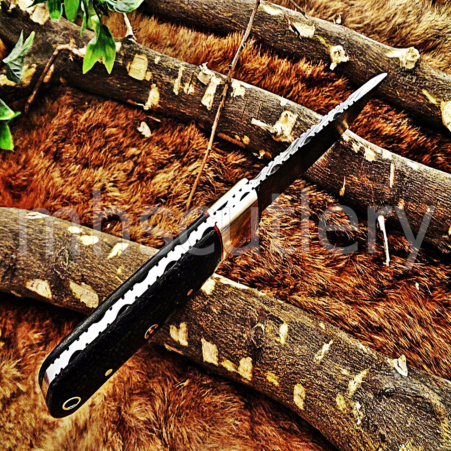 Handmade Damascus Steel Micarta Skinner Knife | mhscutlery