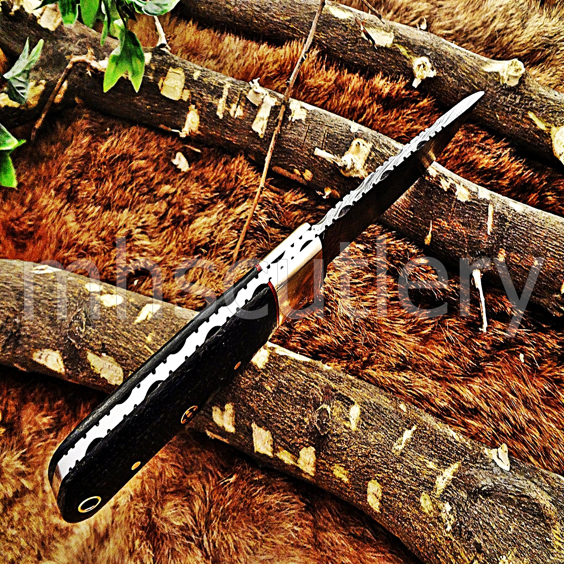 Handmade Damascus Steel Micarta Skinner Knife | mhscutlery