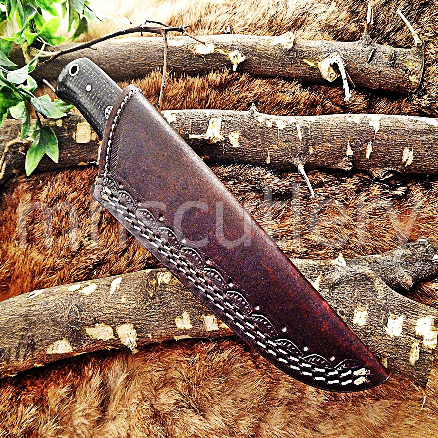Handmade Damascus Steel Micarta Skinner Knife | mhscutlery