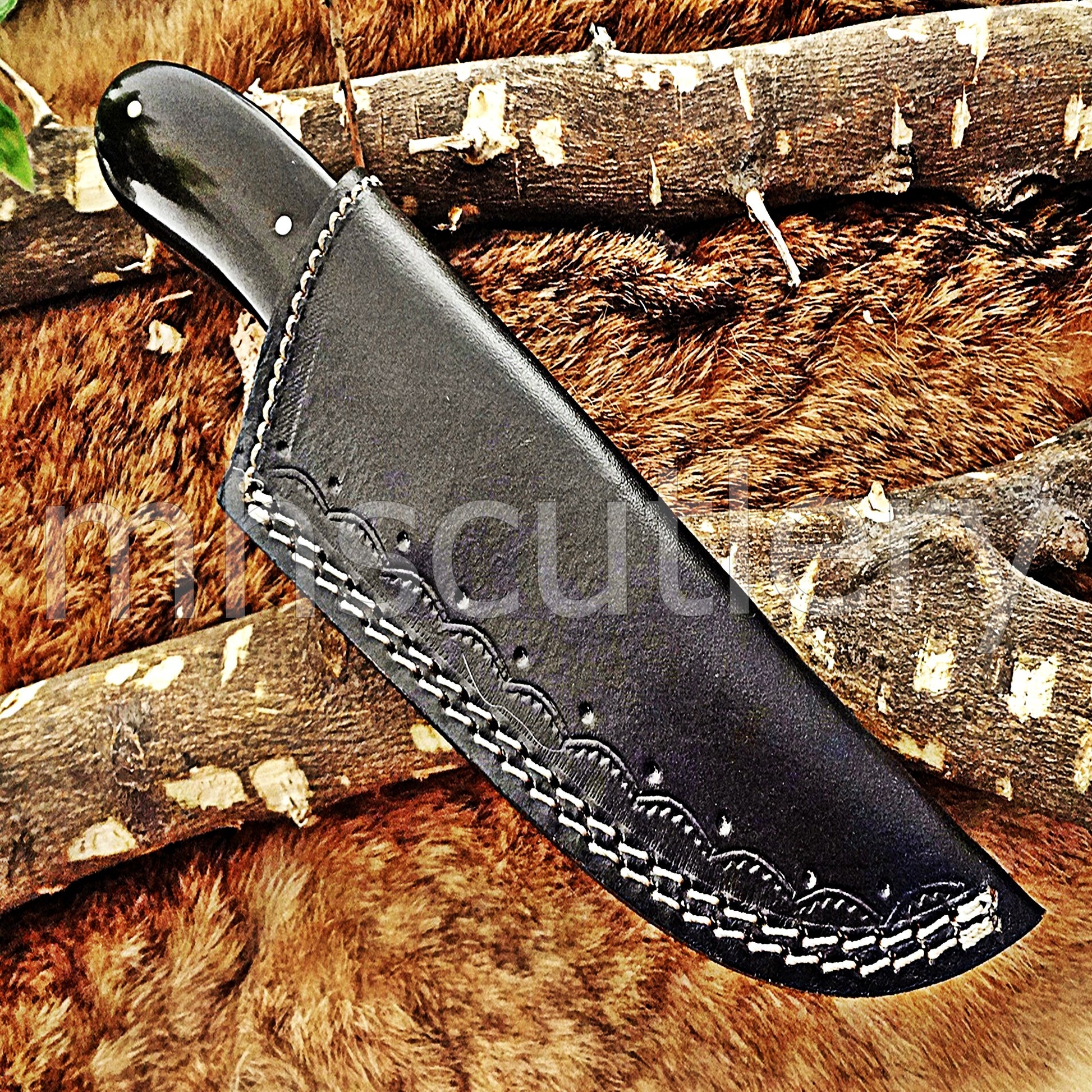 Custom Handmade Damascus Steel Gut Hook Knife | mhscutlery