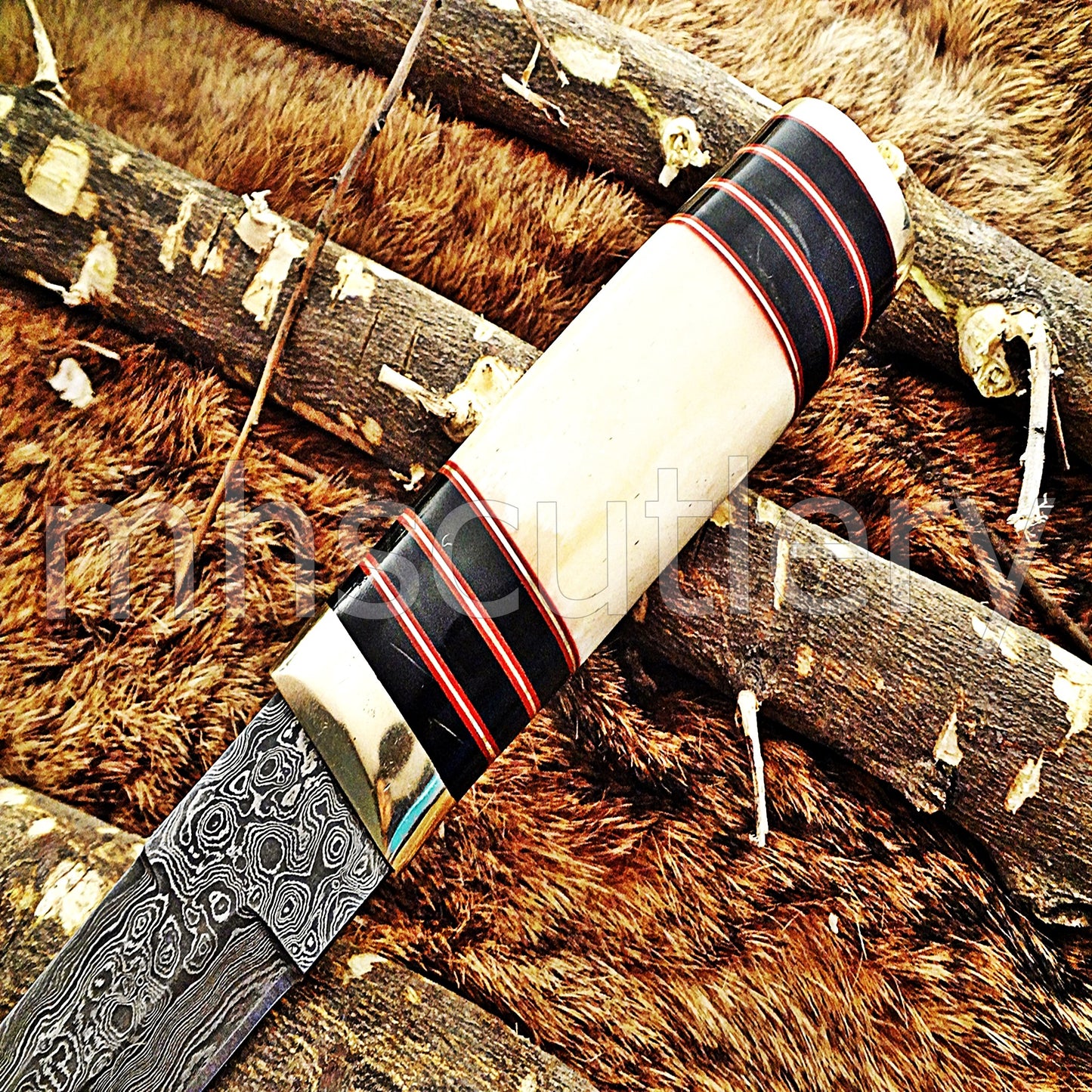 Custom Handmade Damascus Pukko Knife | mhscutlery