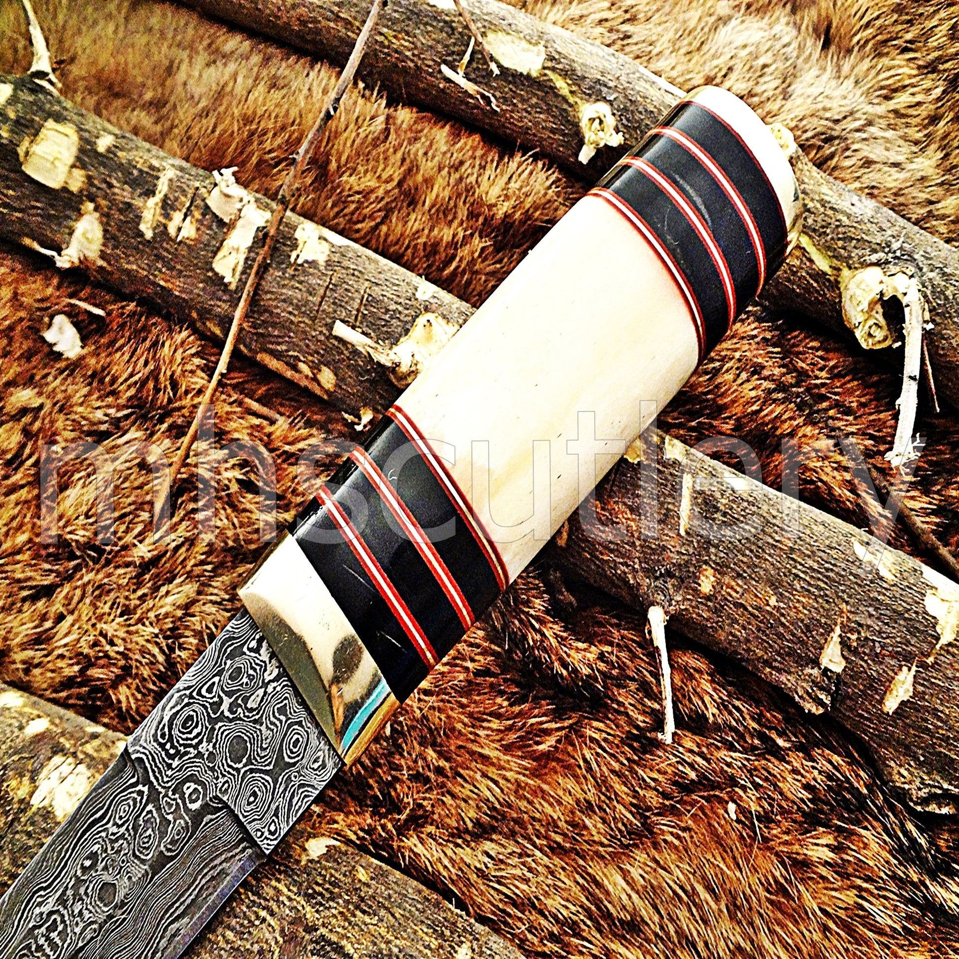 Custom Handmade Damascus Pukko Knife | mhscutlery