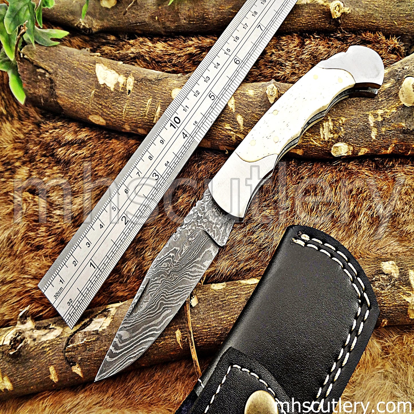 Handmade Damascus Steel Classic Folding Knife | mhscutlery