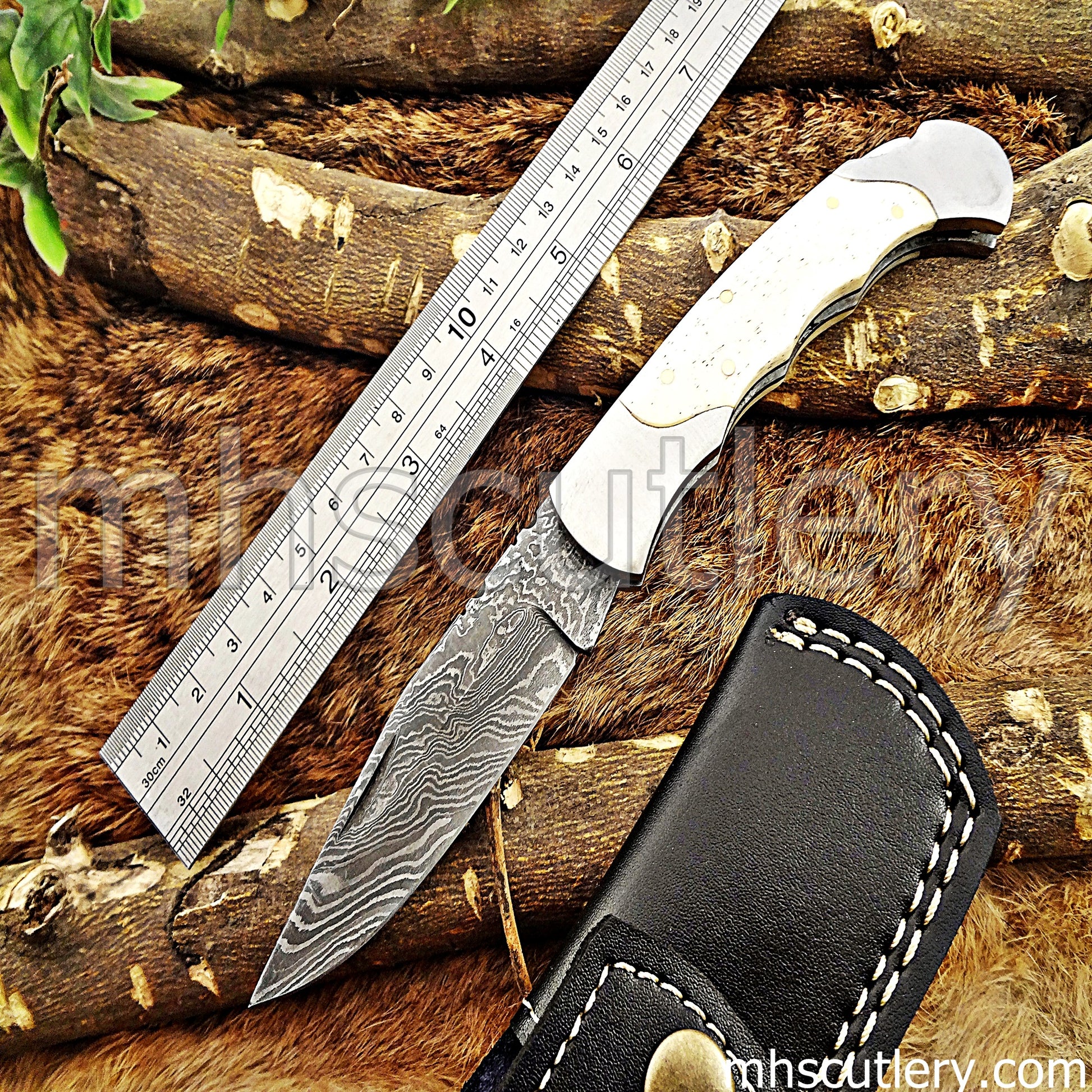 Handmade Damascus Steel Classic Folding Knife | mhscutlery