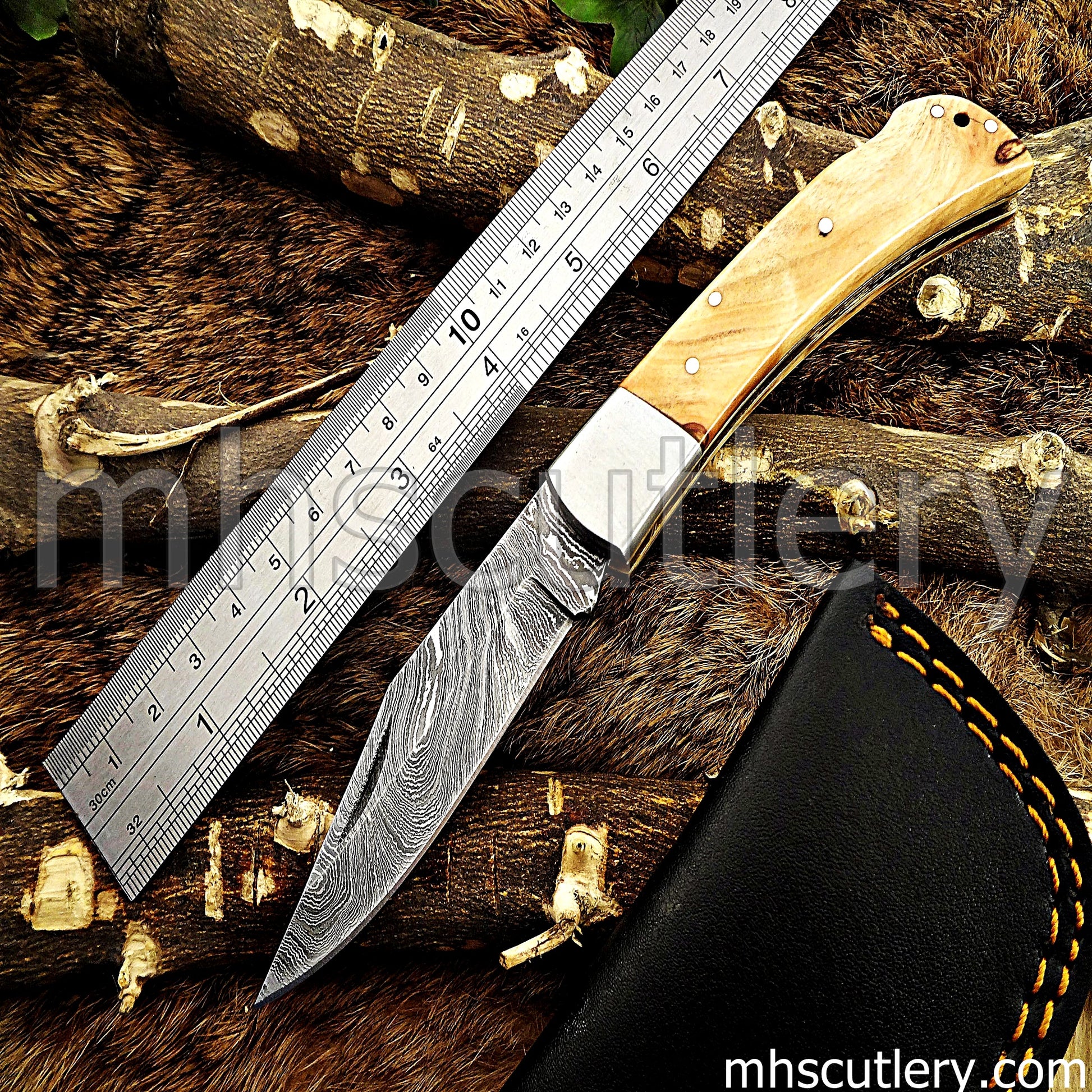 Handmade Damascus Steel Classic Folding Knife | mhscutlery