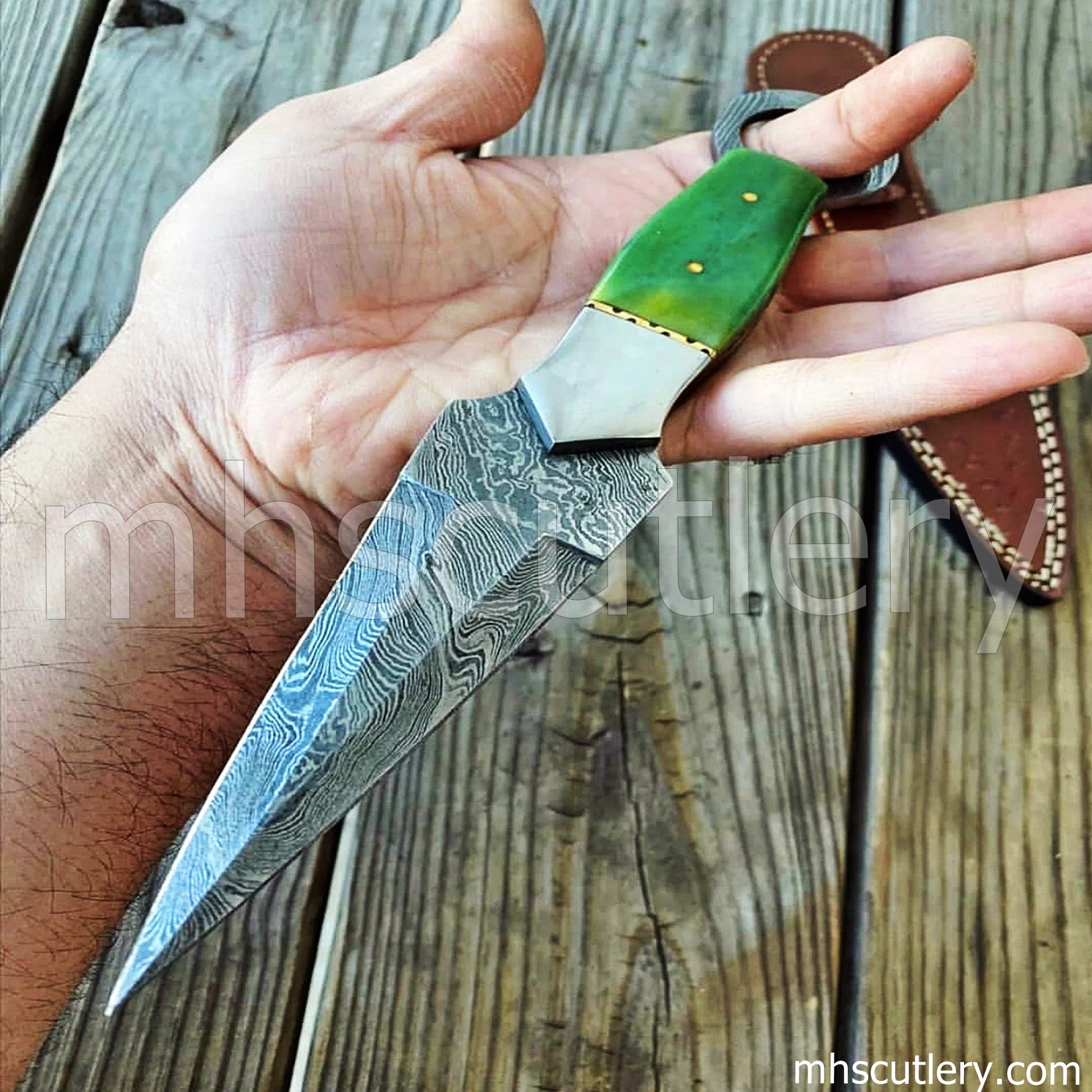 Handmade Damascus Steel Tactical Dagger Knife | mhscutlery