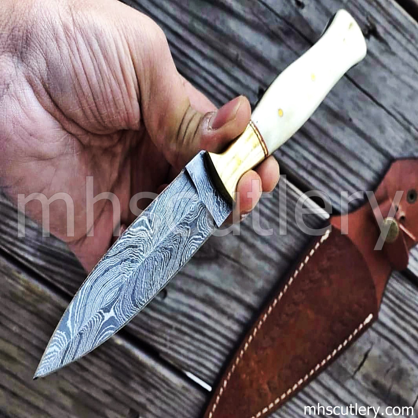 Handmade Damascus Steel Slim Dagger | mhscutlery