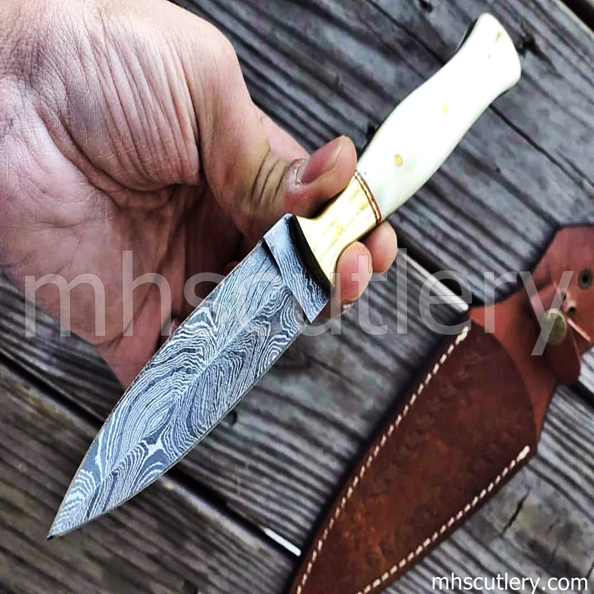Handmade Damascus Steel Slim Dagger | mhscutlery