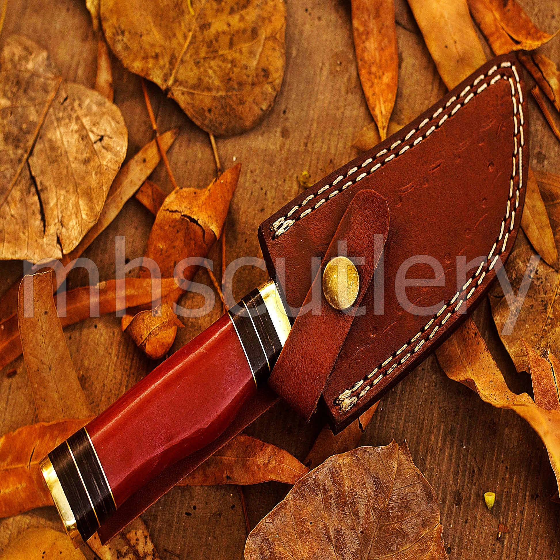Custom Handmade Damascus Steel Skinner Knife With Resin Handle | mhscutlery