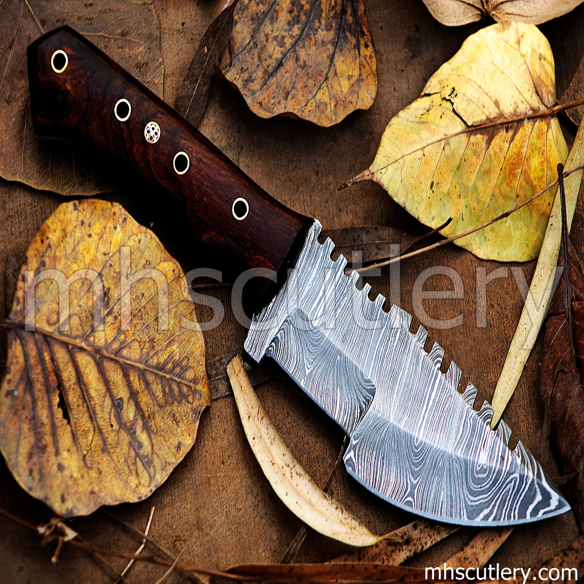 Handmade Damascus Steel Tactical Bushcraft Tracker Knife | mhscutlery