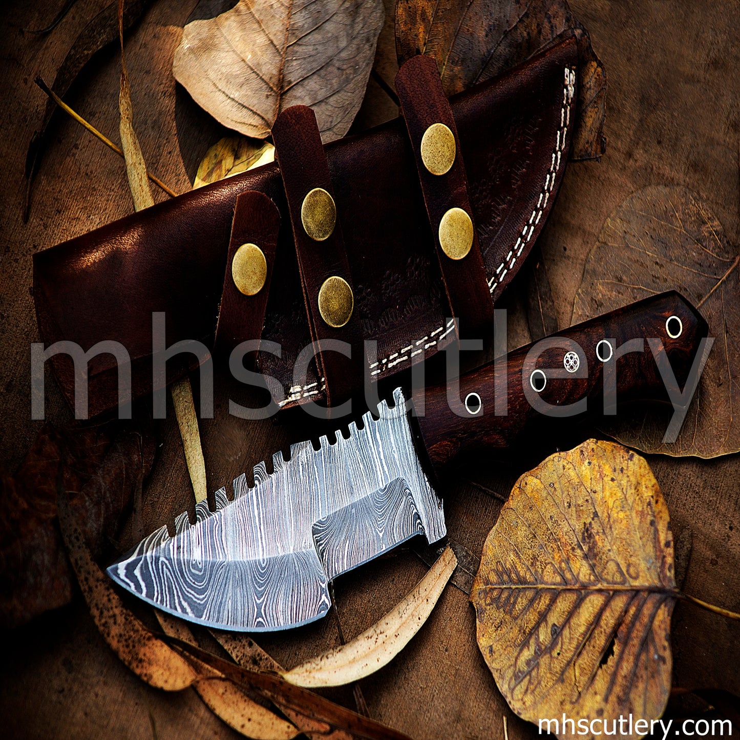 Handmade Damascus Steel Tactical Bushcraft Tracker Knife | mhscutlery