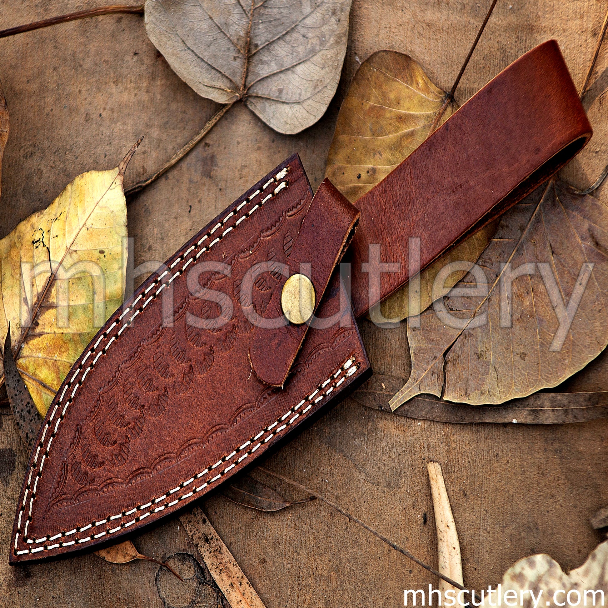 Custom Hand Forged Raindrop Damascus Steel Tactical Knife | mhscutlery