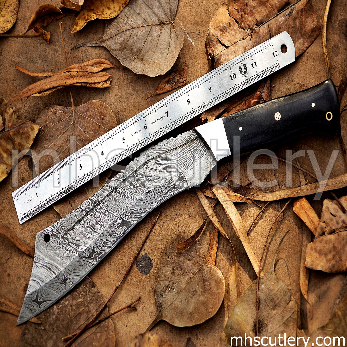 Handmade Damascus Steel Tactical Tanto Survival Machete | mhscutlery