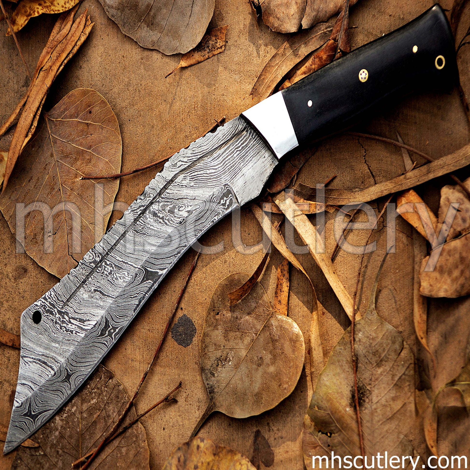 Handmade Damascus Steel Tactical Tanto Survival Machete | mhscutlery