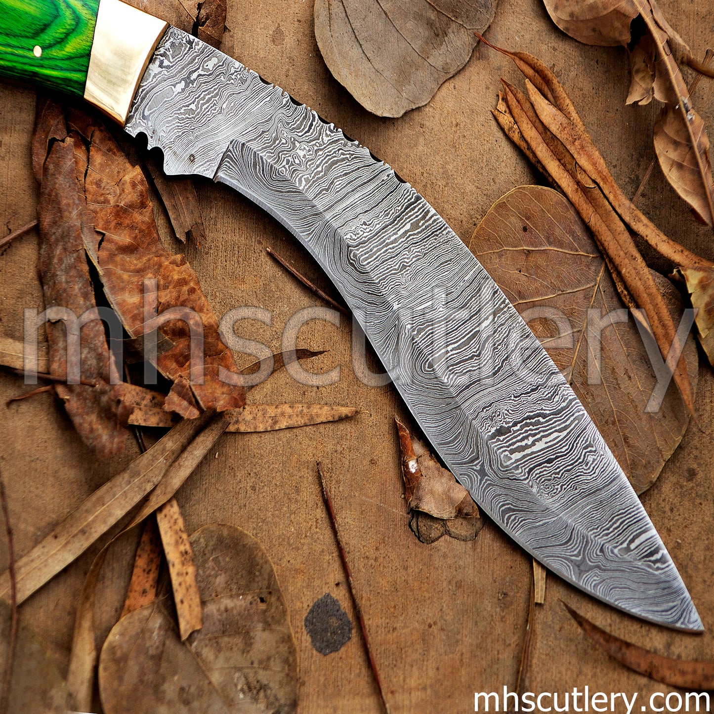 Hand Forged Damascus Steel Tactical Survival Kukri Knife | mhscutlery
