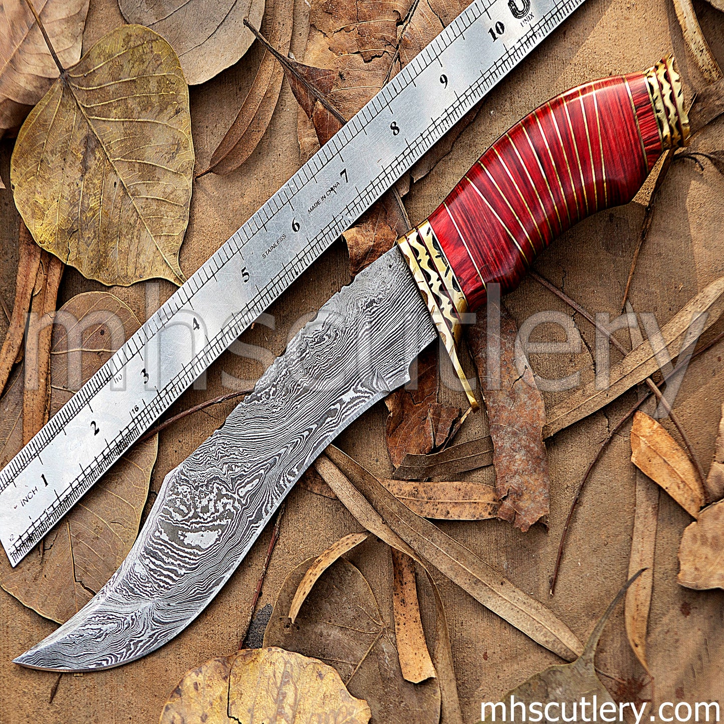 Custom Hand Forged Damascus Steel Vampire Hunter Knife | mhscutlery
