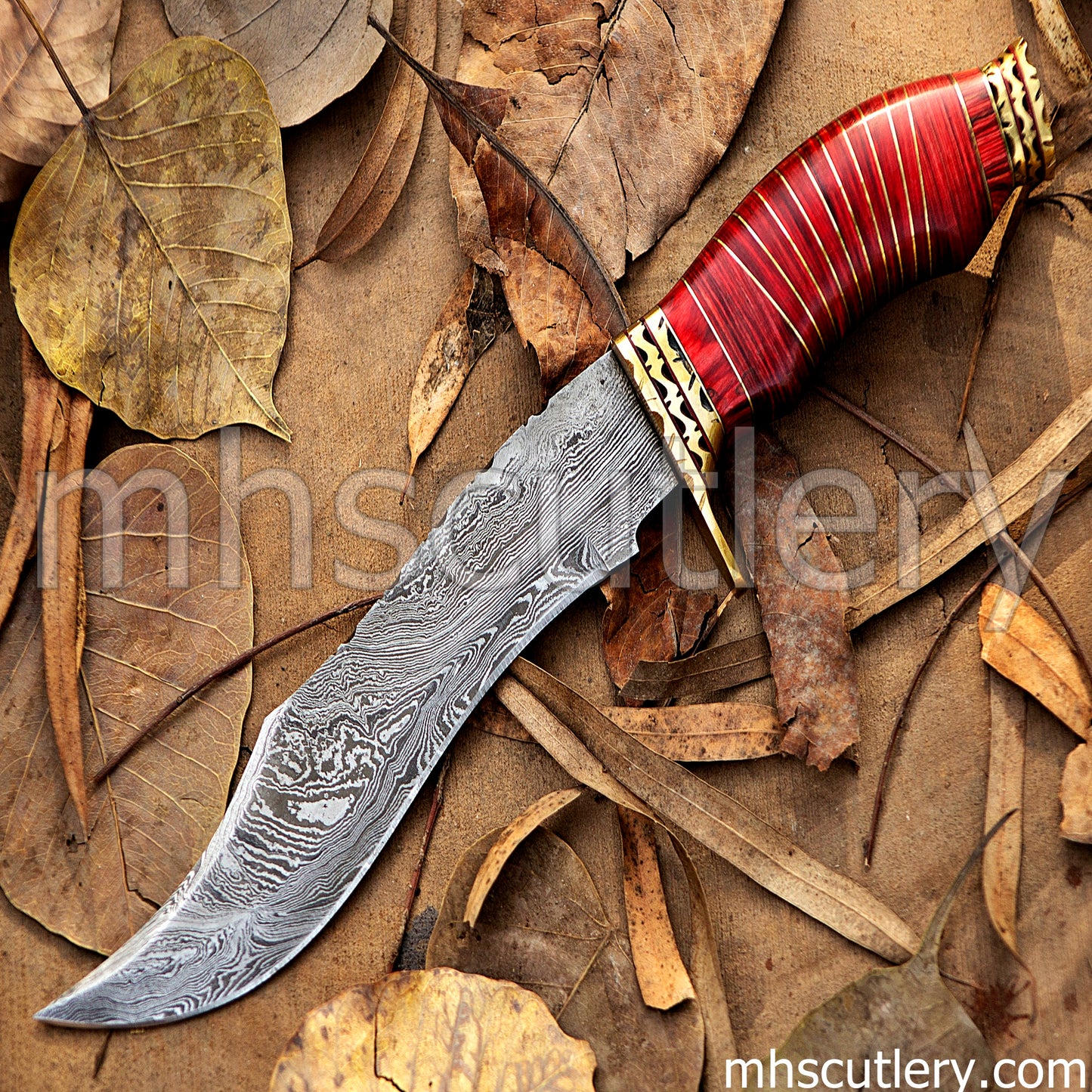 Custom Hand Forged Damascus Steel Vampire Hunter Knife | mhscutlery