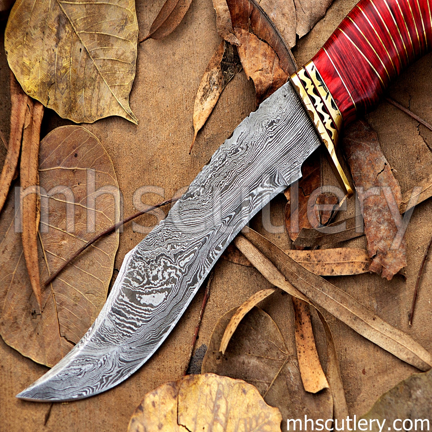 Custom Hand Forged Damascus Steel Vampire Hunter Knife | mhscutlery