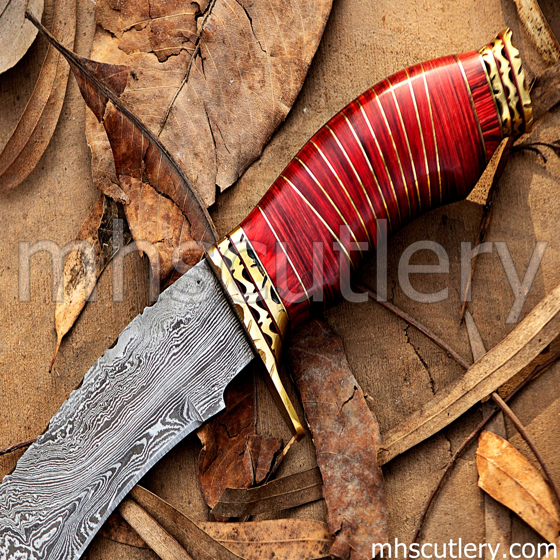 Custom Hand Forged Damascus Steel Vampire Hunter Knife | mhscutlery