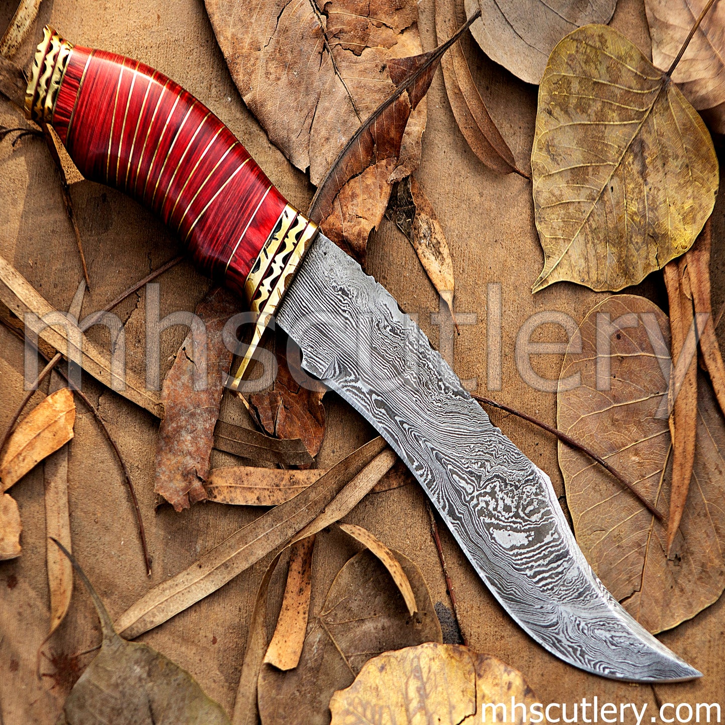 Custom Hand Forged Damascus Steel Vampire Hunter Knife | mhscutlery