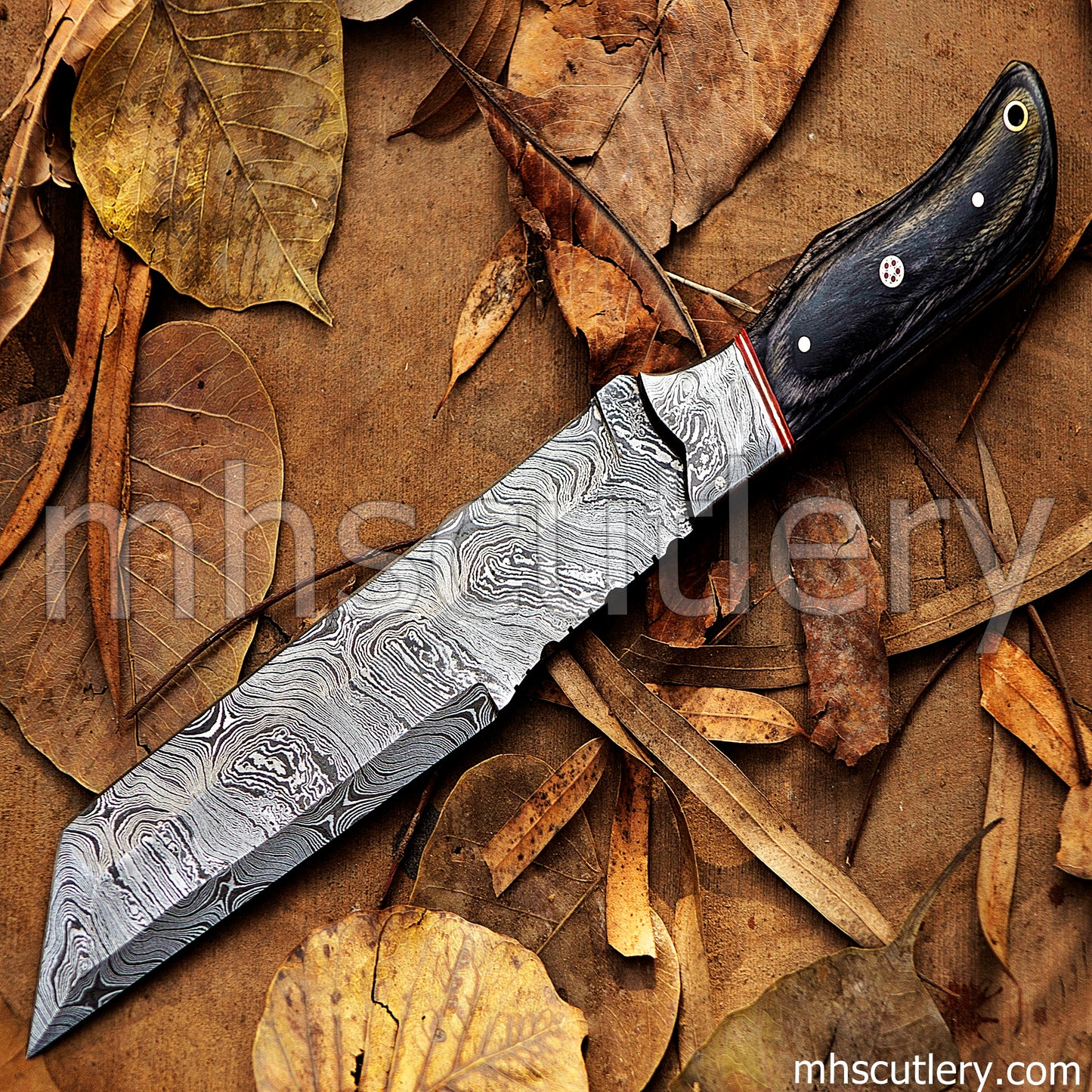 Hand Forged Damascus Steel Long Tactical Tracker Knife | mhscutlery