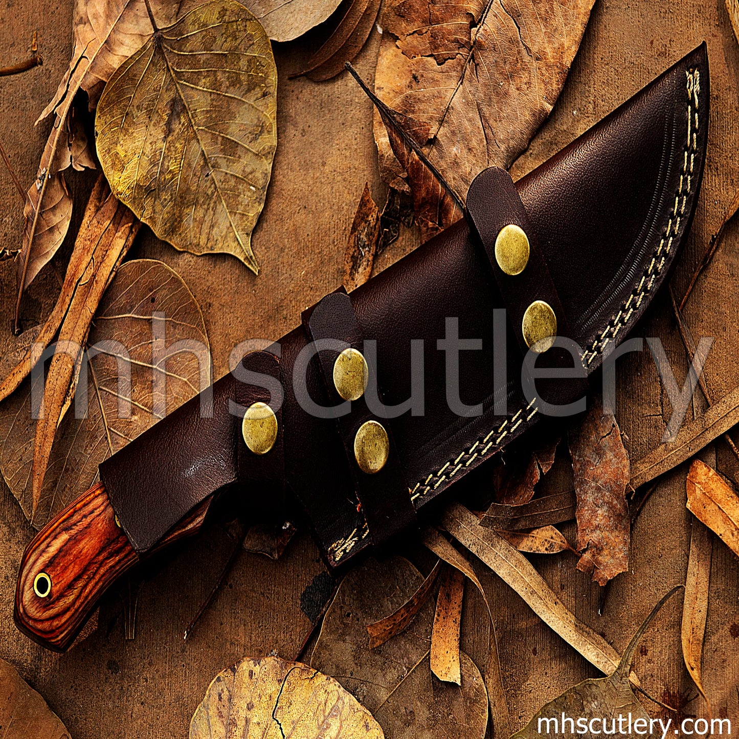 Custom Handmade Damascus Steel Bushcraft Tracker Knife | mhscutlery