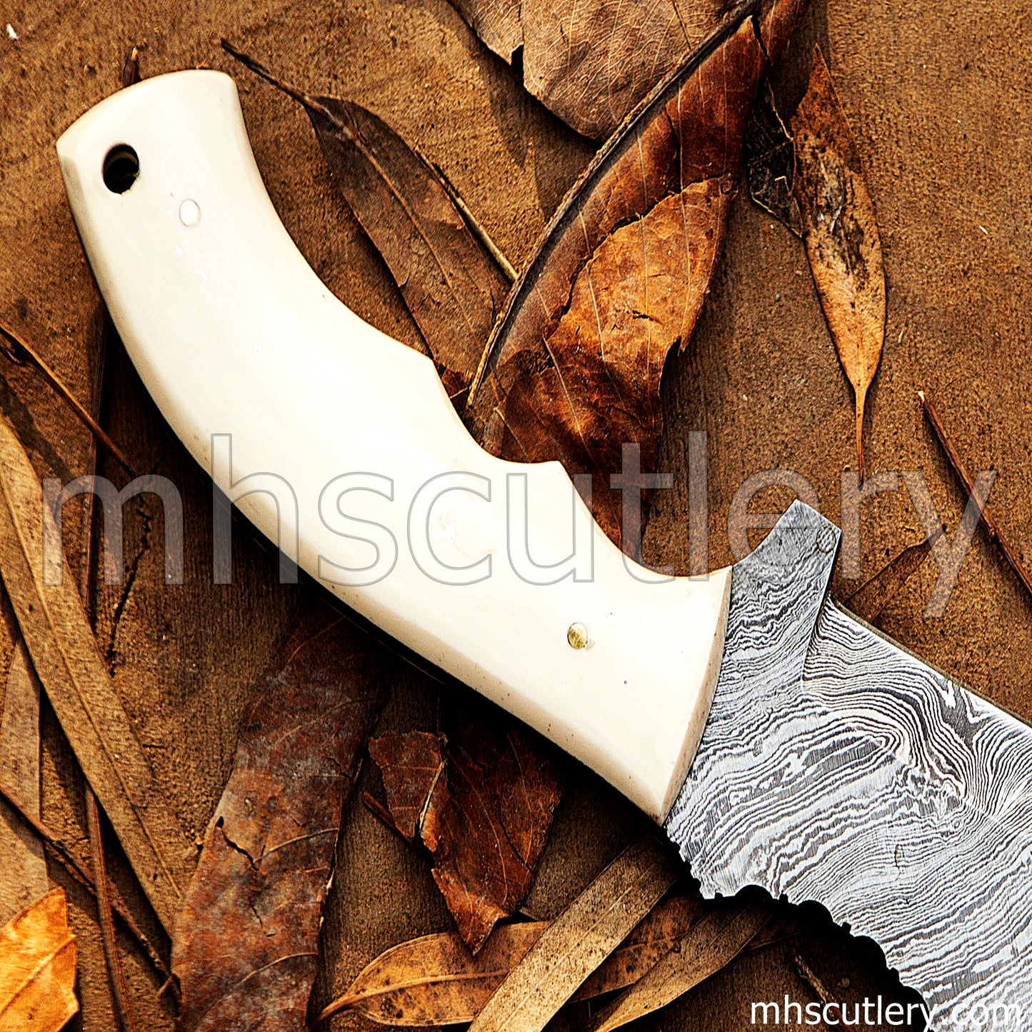 Custom Hand Forged Damascus Steel Tactical Tracker Knife | mhscutlery