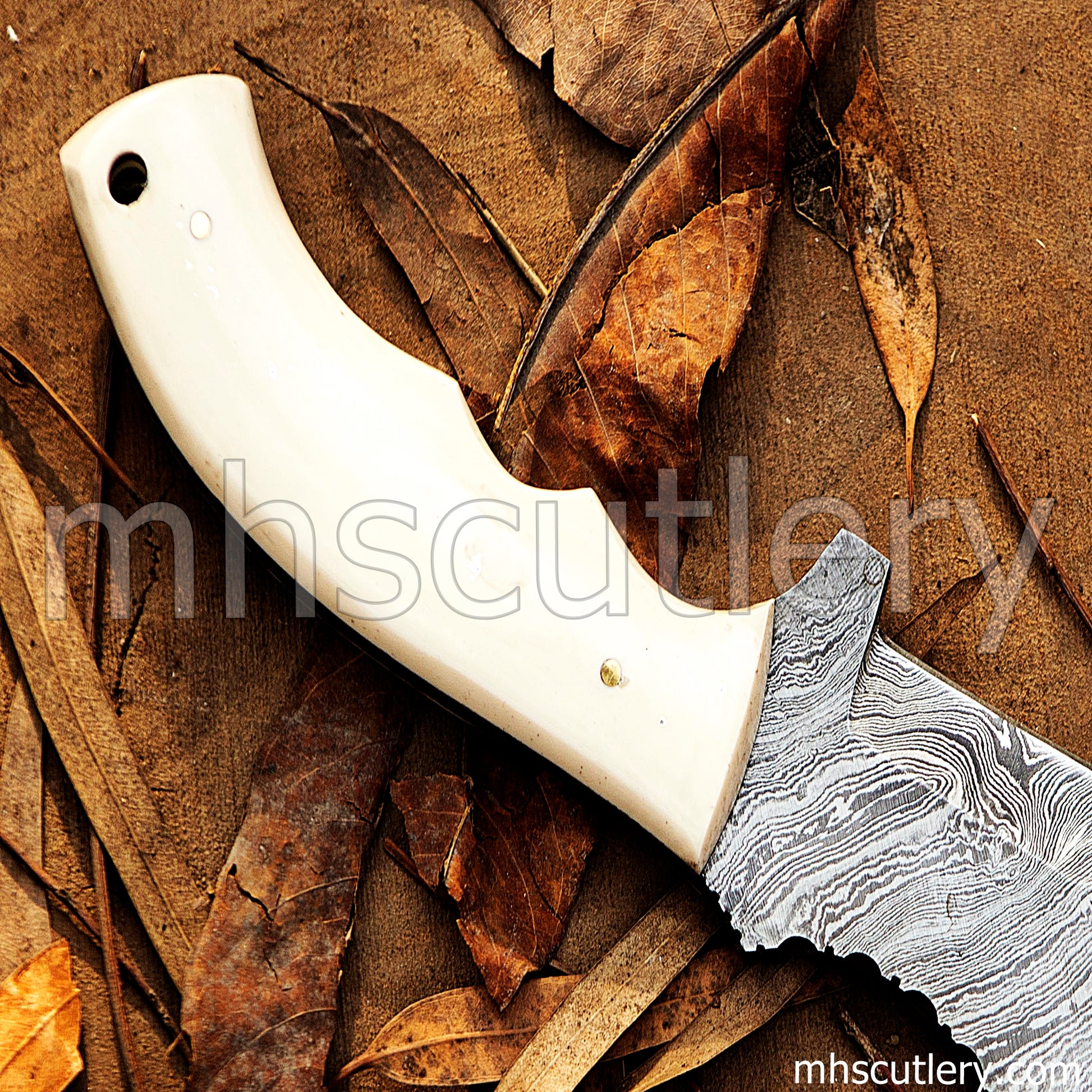 Custom Hand Forged Damascus Steel Tactical Tracker Knife | mhscutlery