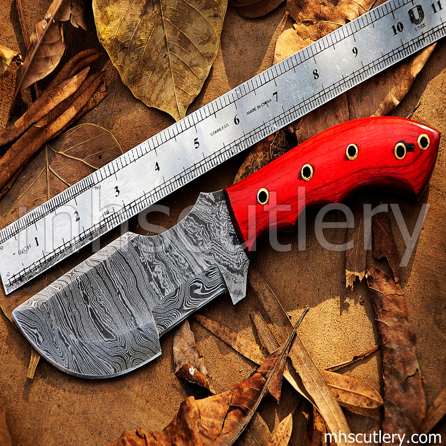 Damascus Steel Survival Tracker Knife | mhscutlery