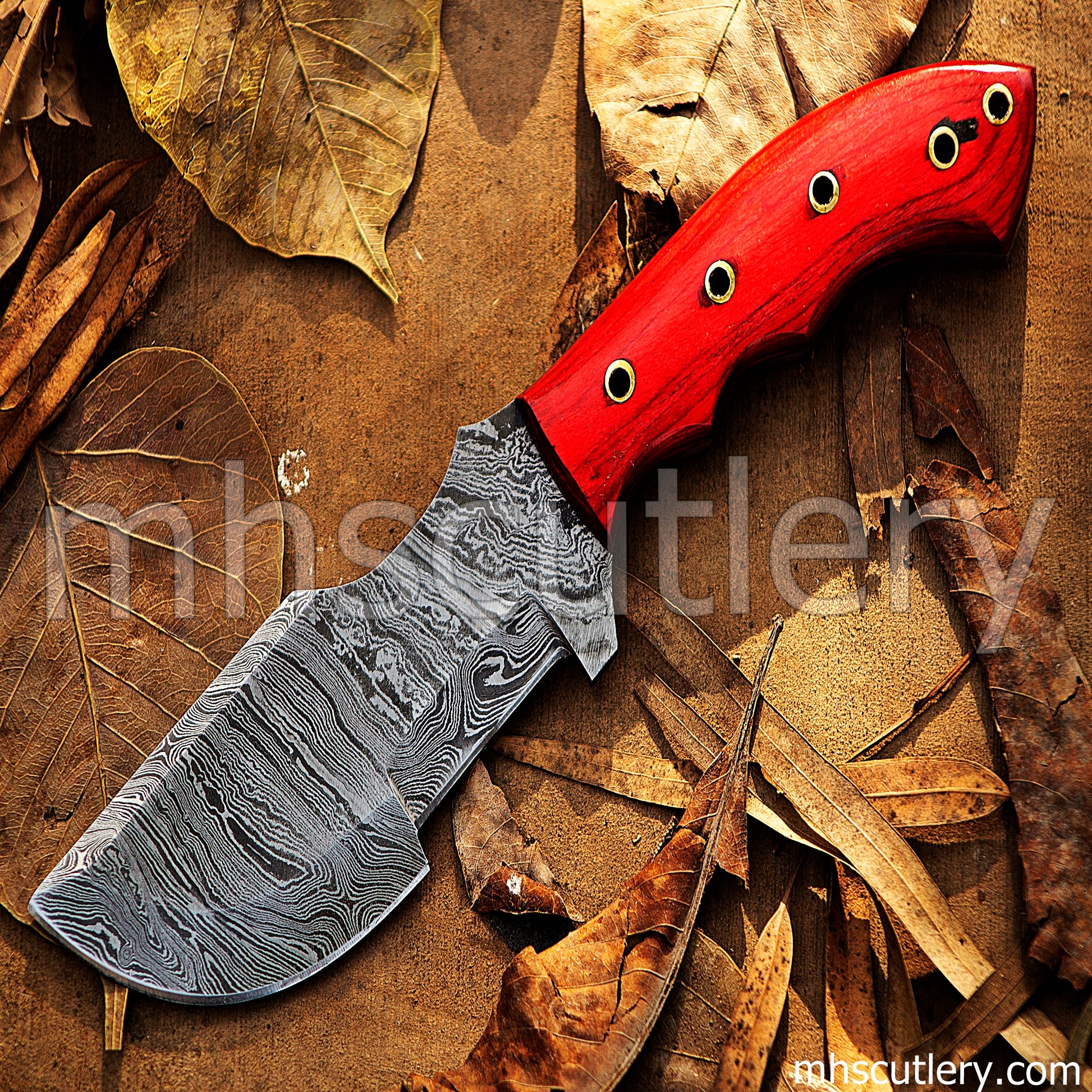 Damascus Steel Survival Tracker Knife | mhscutlery