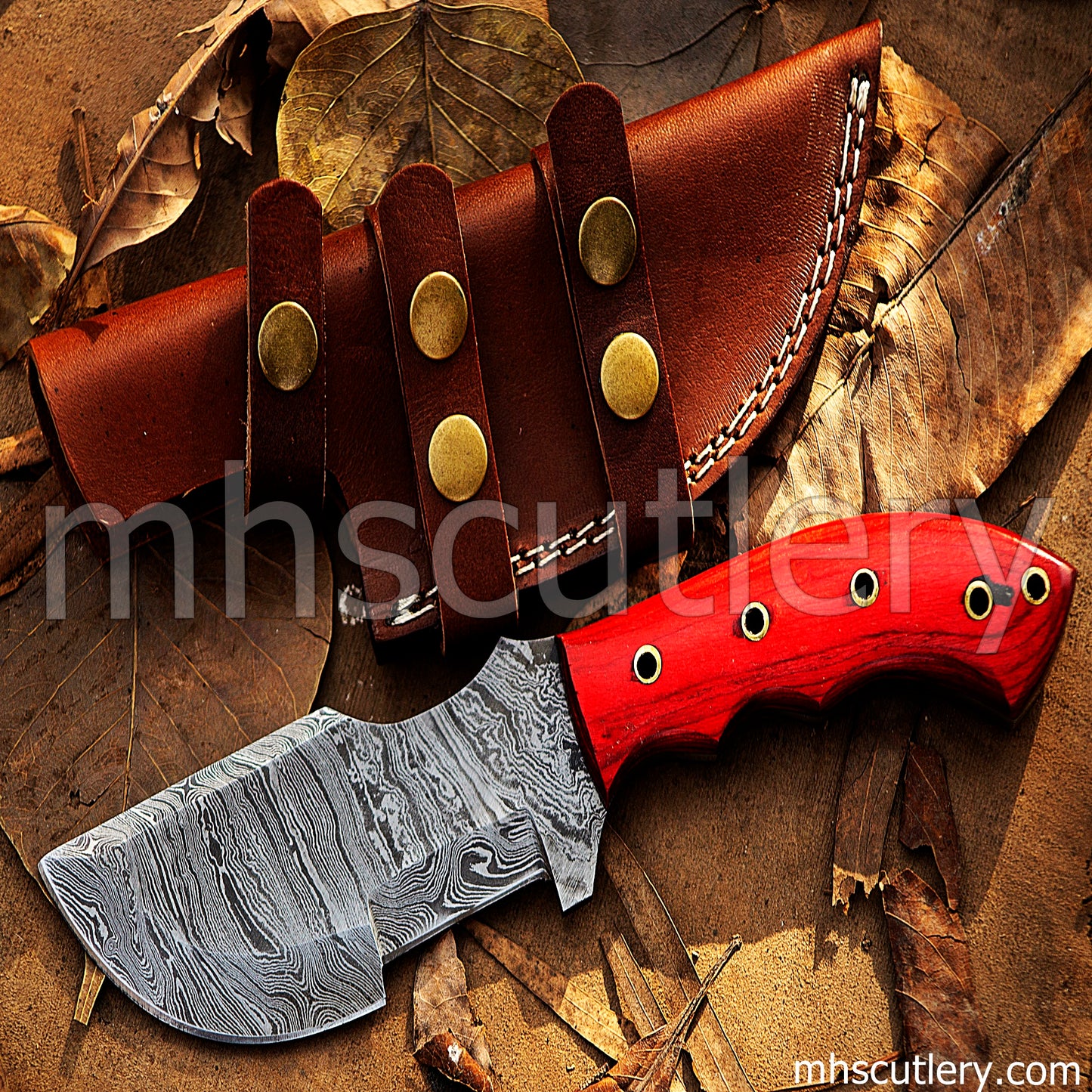 Damascus Steel Survival Tracker Knife | mhscutlery