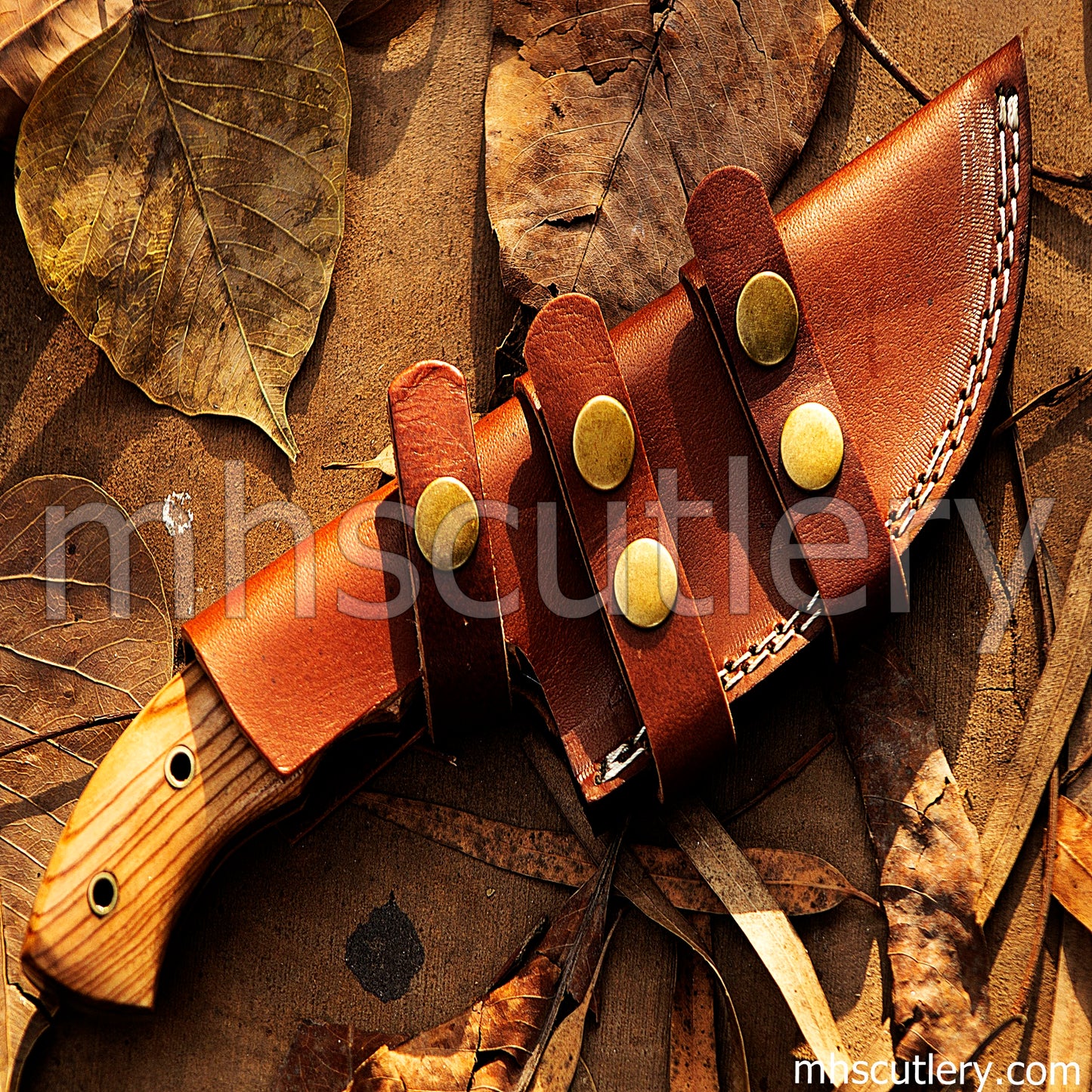 Custom Hand Forged Damascus Steel Tactical Bushcraft Tracker | mhscutlery