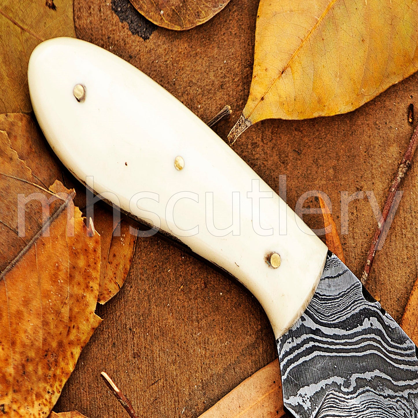 Handmade Mini Skinner Damascus Steel Knife | mhscutlery