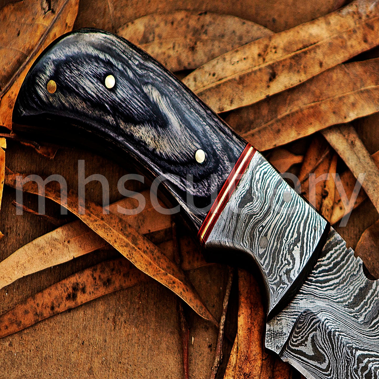 Damascus Steel Gut-Hook Skinner Knife | mhscutlery