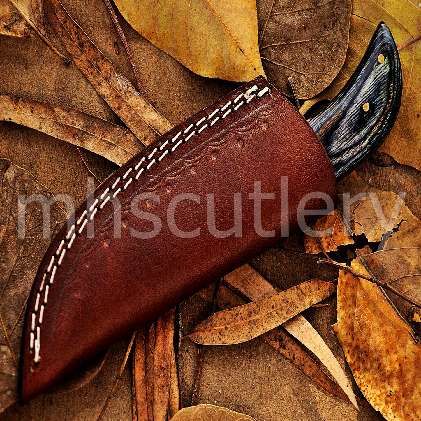 Damascus Steel Gut-Hook Skinner Knife | mhscutlery