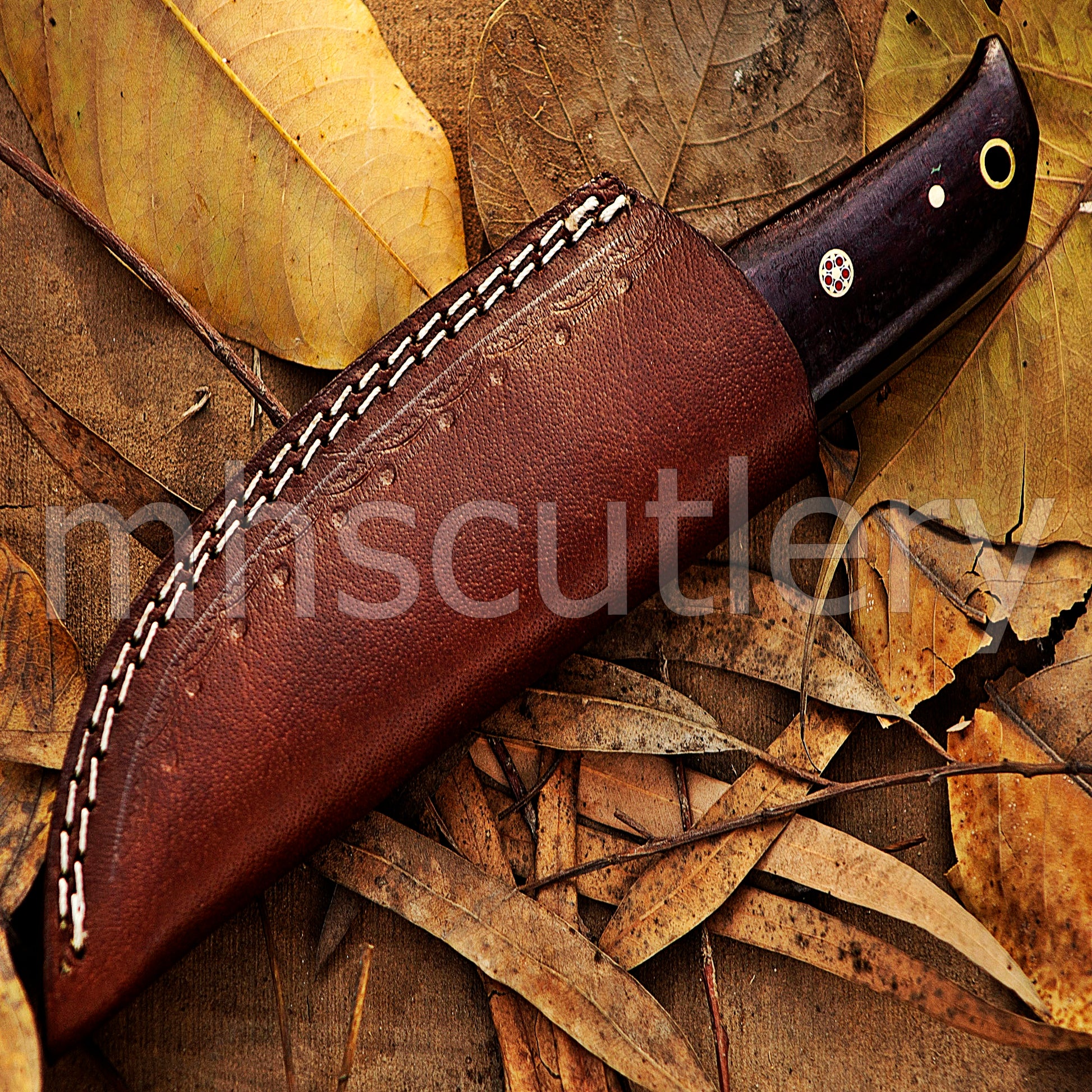 Damascus Steel Gut-Hook Skinning Knife With Micarta Handle | mhscutlery