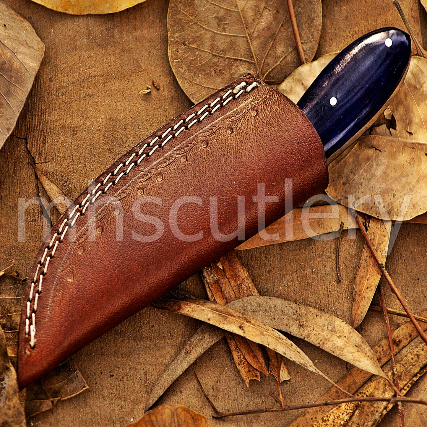Damascus Steel Mini Fixed Blade Hunting Skinner Knife | mhscutlery