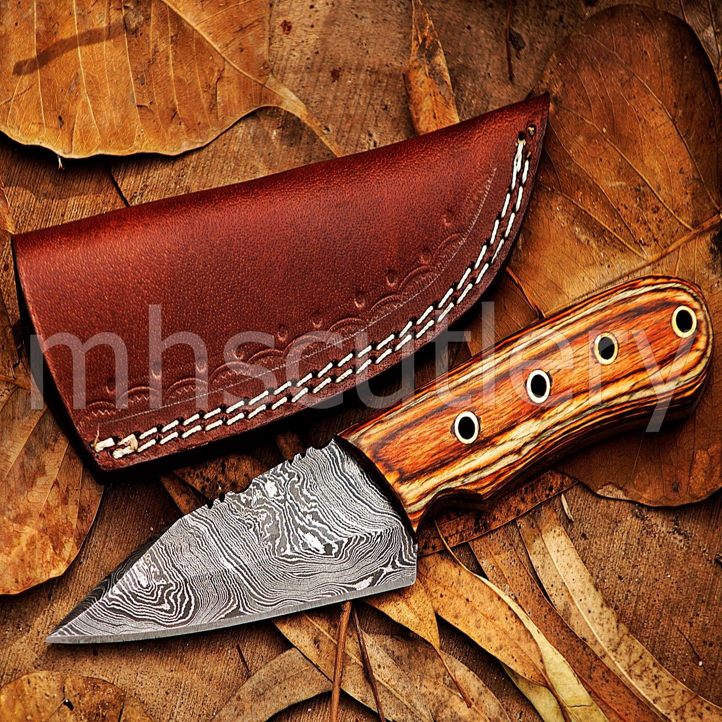 Handmade Damascus Steel Tactical Hunting Skinner Knife | mhscutlery
