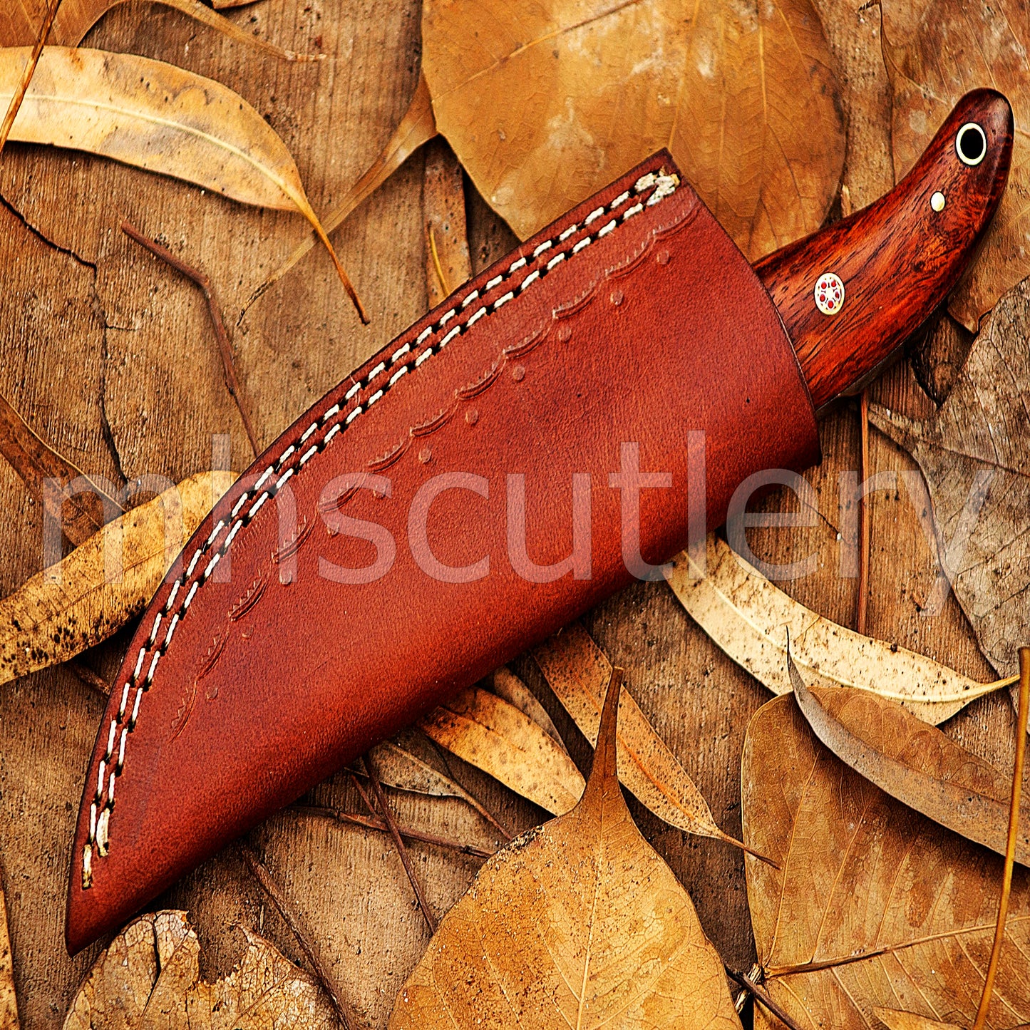 Hand Forged Damascus Steel Fixed Blade Skinner Hunting Knife | mhscutlery