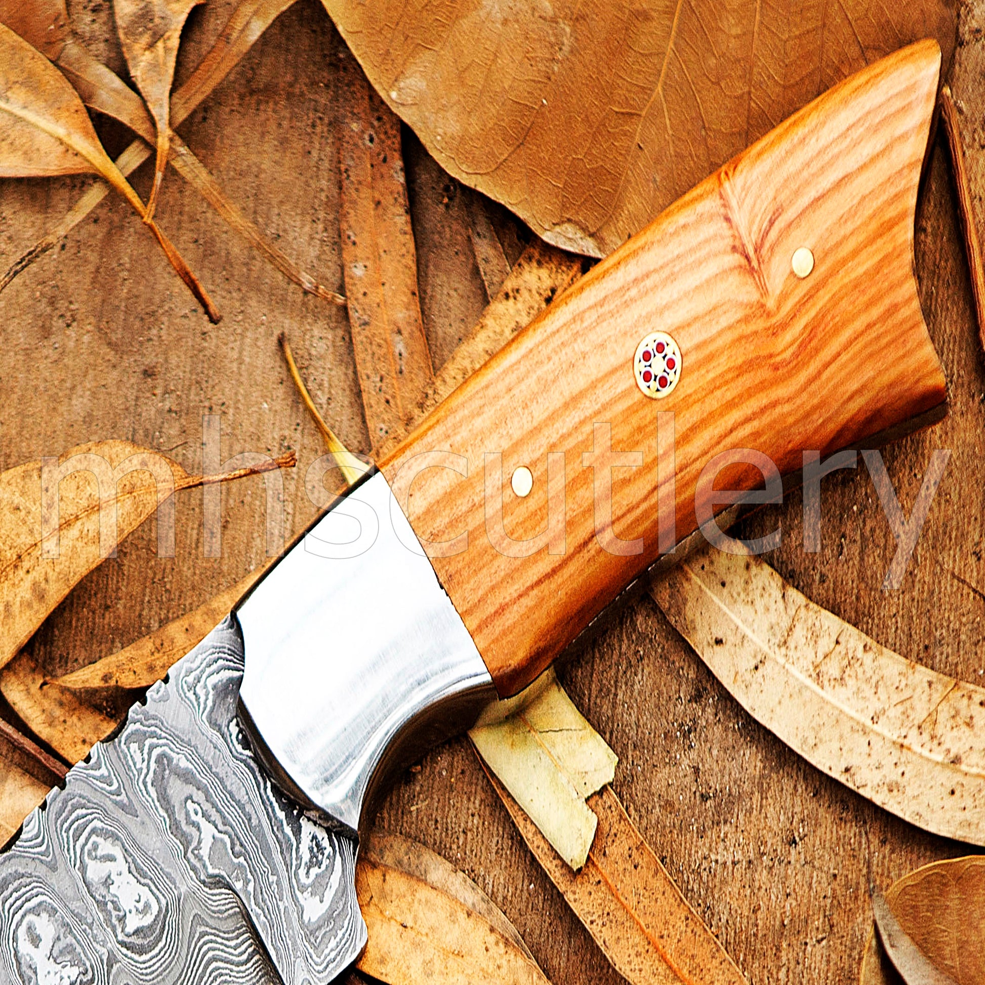 Custom Handmade Damascus Steel Skinner Knife | mhscutlery