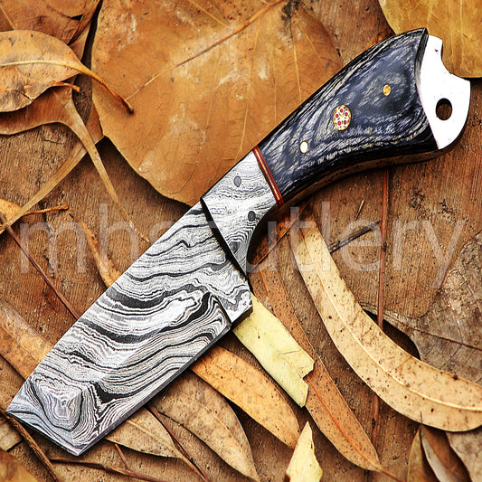 Custom Hand Forged Damascus Steel Tanto | mhscutlery