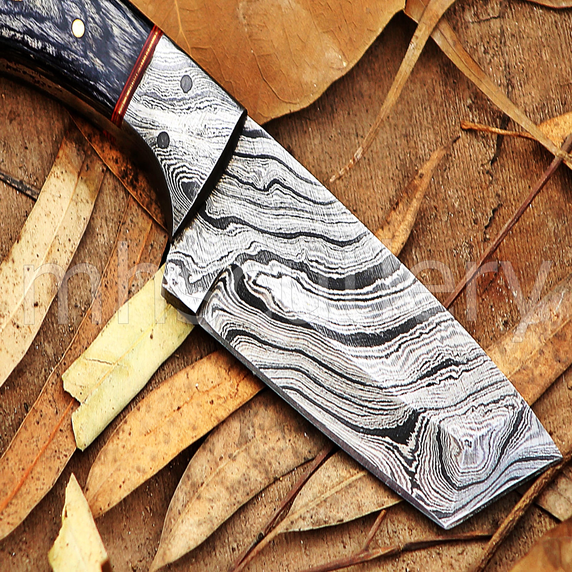 Custom Hand Forged Damascus Steel Tanto | mhscutlery