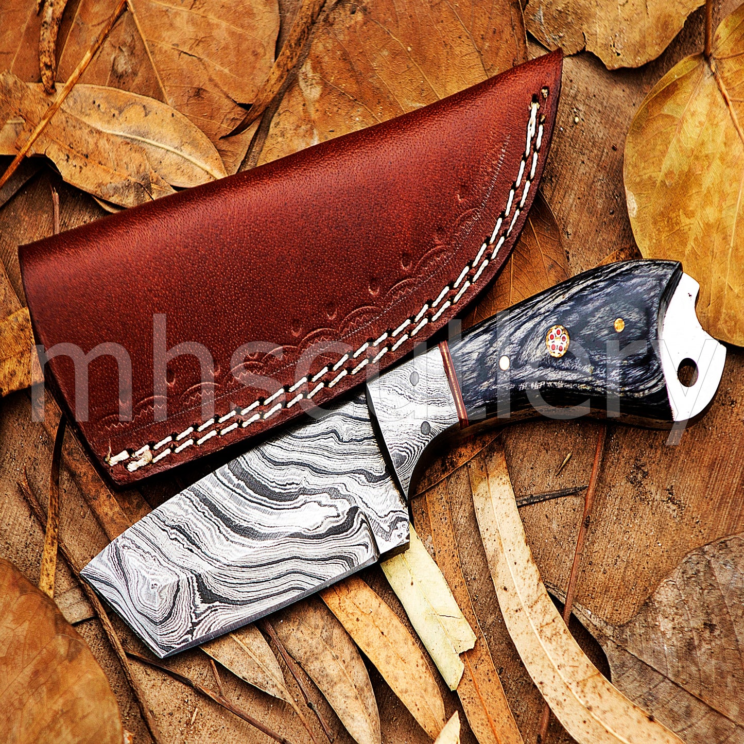 Custom Hand Forged Damascus Steel Tanto | mhscutlery