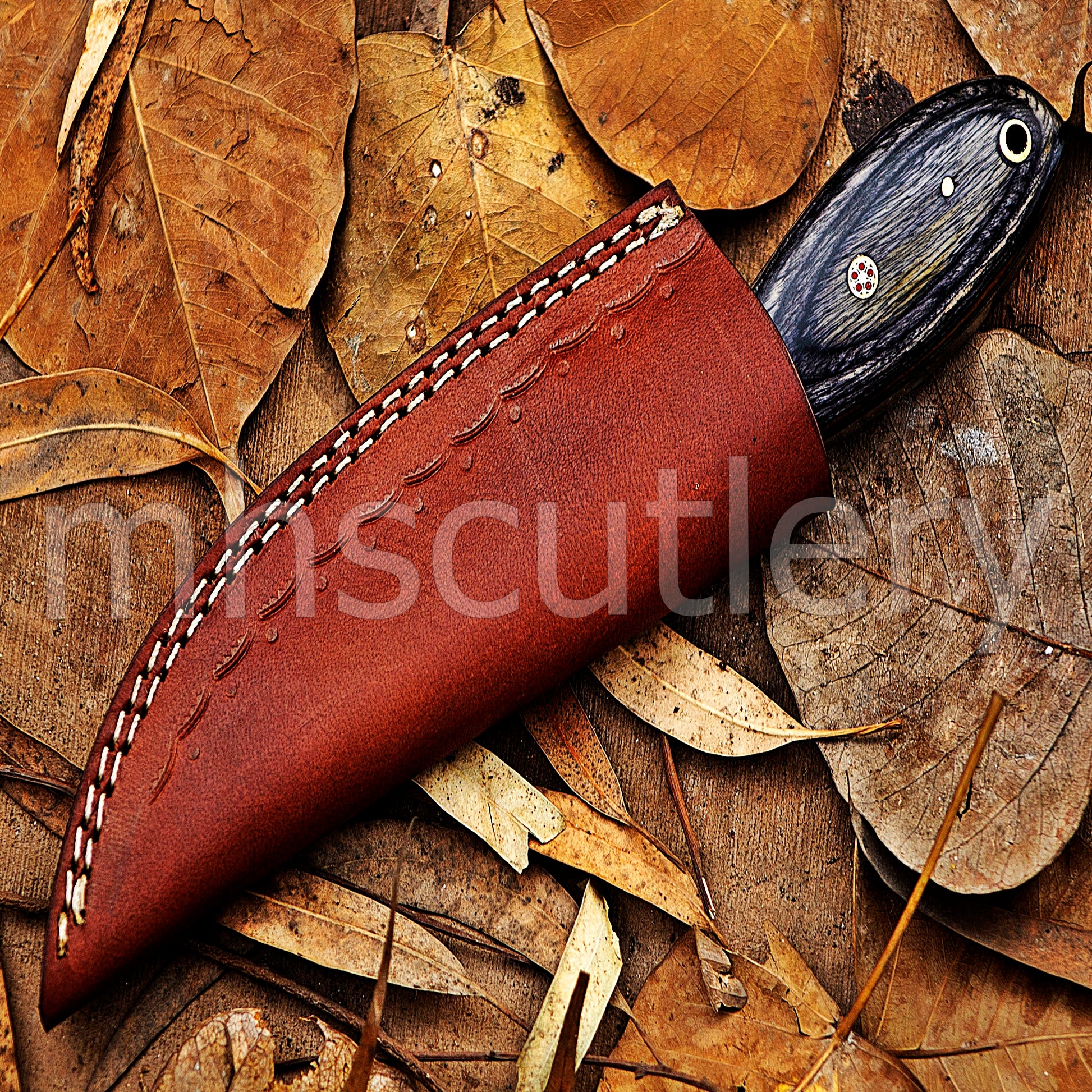 Handmade Fixed Blade Gut Hook Skinner Damascus Steel Knife | mhscutlery